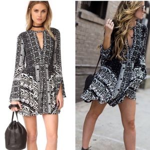 Free People patterned long sleeve dress